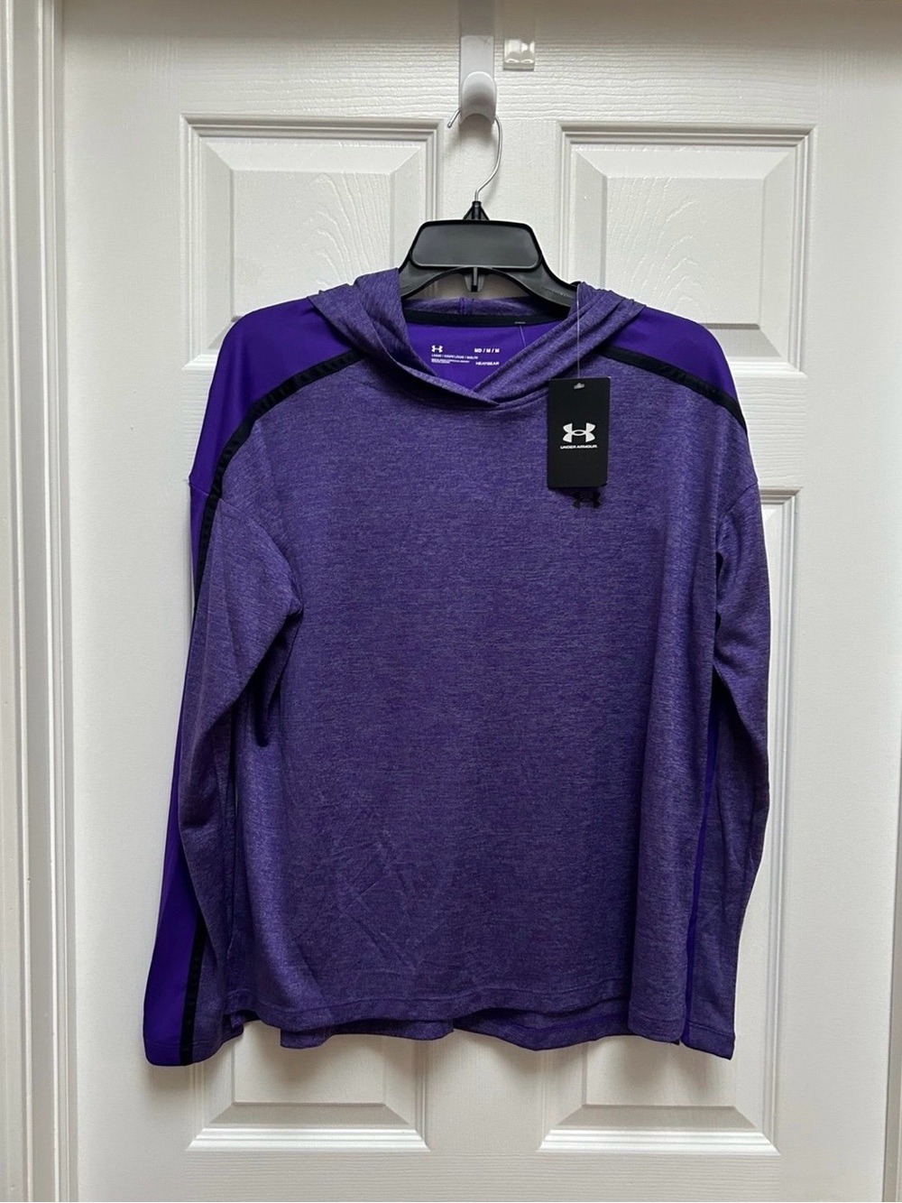 Under Armour Purple Hooded Athletic Pullover with Black Trim